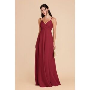 Birdy Grey Kaia Dress Chiffon Burgundy XS Bridesmaid Wedding Maxi Formal